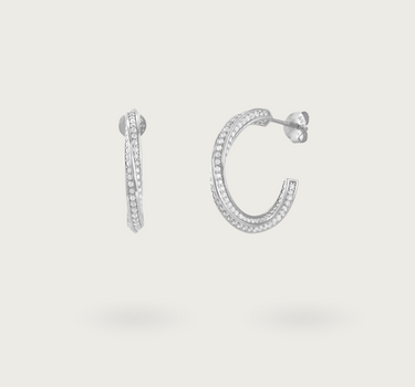 WHITE ZIRCONIA HOOPS