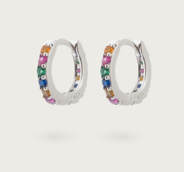 WHITE ZIRCONIA HOOPS