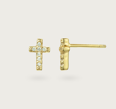 CROSS ZIRCONIA EARRINGS