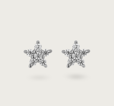 WHITE ZIRCONIA FLOWER EARRINGS