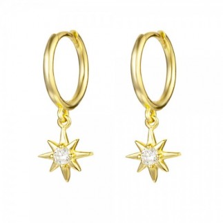 Shooting star hoop earrings