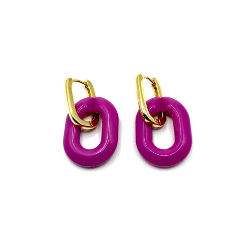 copy of Multicolor zircons chain hoop earrings