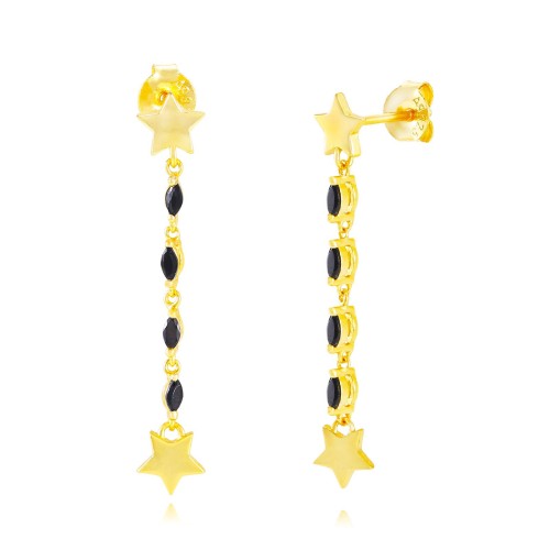 Pendientes Doble Estrella Colgante