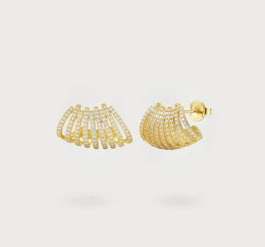 PENDIENTES ABANICO DORADO