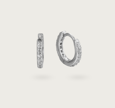 WHITE ZIRCONIA HOOPS