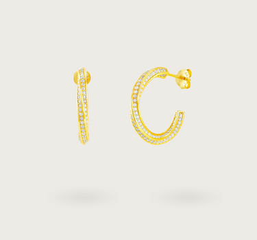 WHITE ZIRCONIA HOOPS