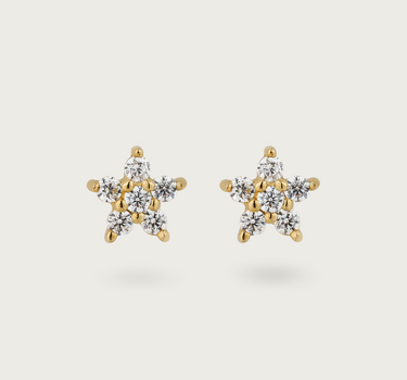 WHITE ZIRCONIA FLOWER EARRINGS
