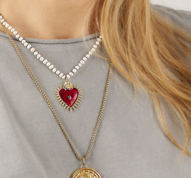 COLLAR CUORE PERLE