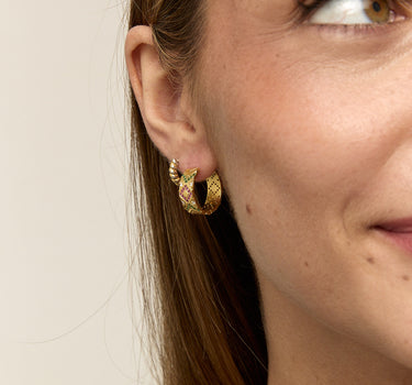 WHITE ZIRCONIA HOOPS