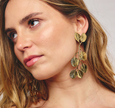 PENDIENTES HOJAS CASCADA