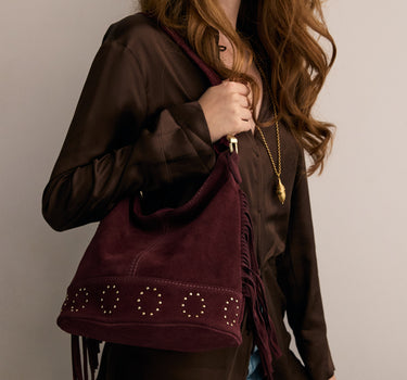 BOLSO FLECOS BURDEOS