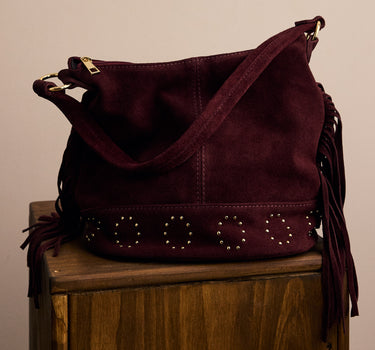 BOLSO FLECOS BURDEOS