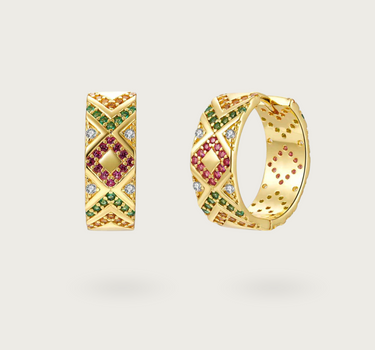 WHITE ZIRCONIA HOOPS